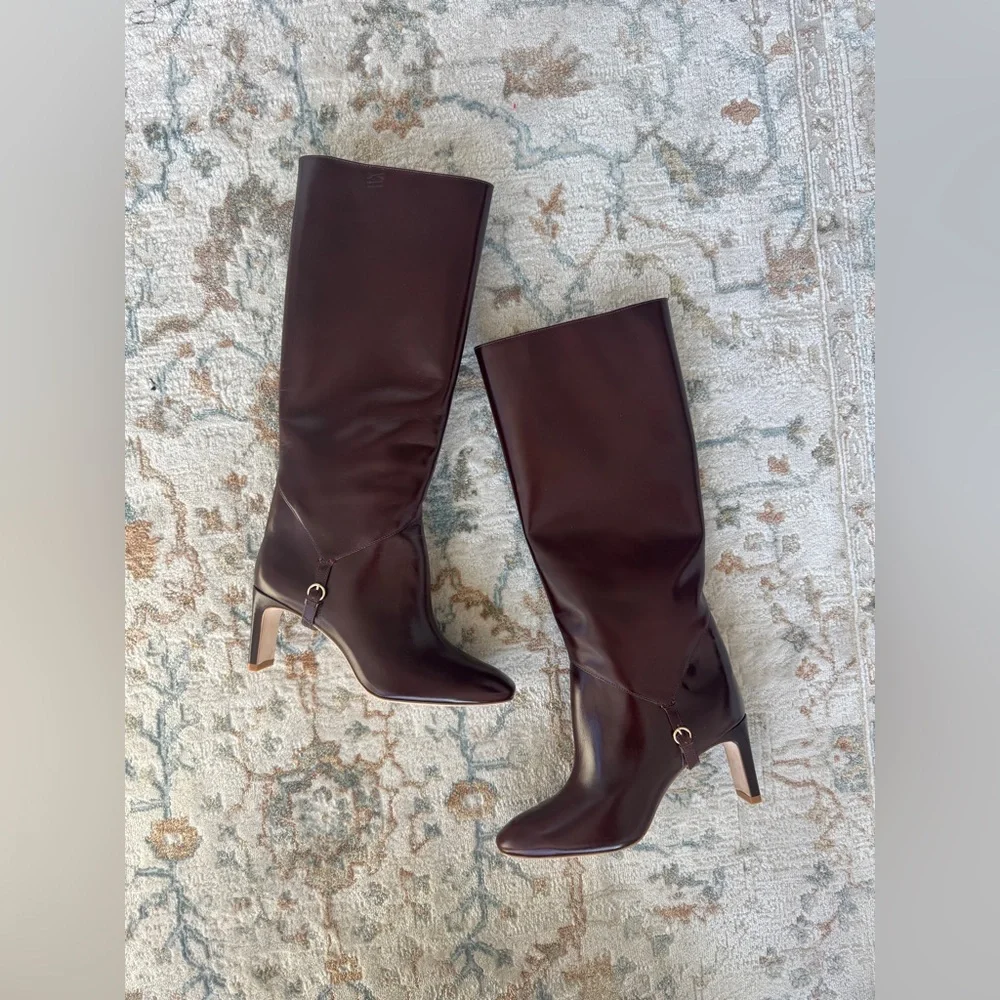 REFORMATION Gaelle Knee High Boots in Ruby 8